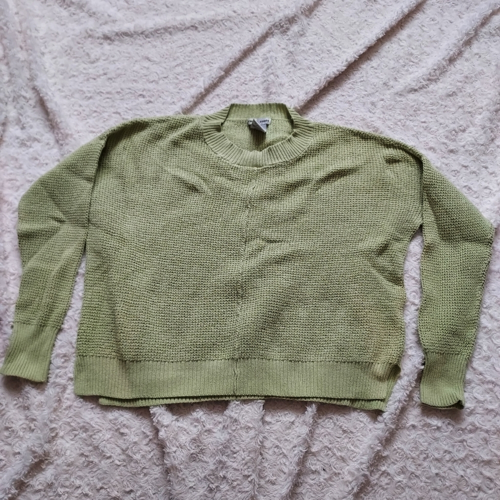 Sweet Romeo Seed stitch pullover green tomato sweater Small Boxy Comfy Cozy Fall